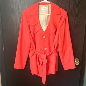 Le Suit Vibrant Red Trench Coat